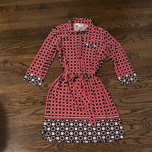 Donna Morgan Red and Blue Floral Dress